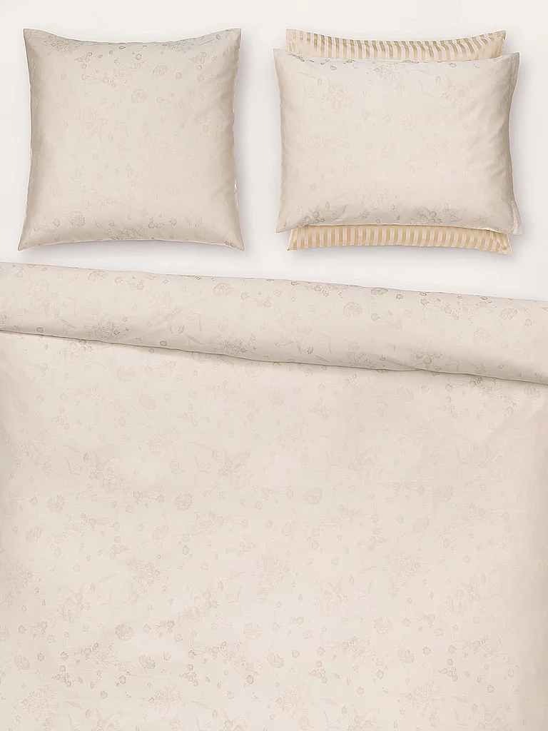 CHRISTIAN FISCHBACHER Housse de couette Jacquard FIORI PASTELLO 140x200cm Ivoire beige